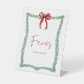 Kerst Baby shower Favors Sign Reclamebord Met Voetstuk (Voorkant)