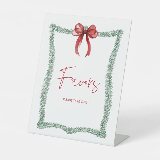 Kerst Baby shower Favors Sign Reclamebord Met Voetstuk (Voorkant)