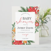 Kerst Baby shower feestelijk Kaart (Staand voorkant)