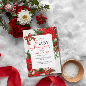 Kerst baby shower feestelijk   kaart