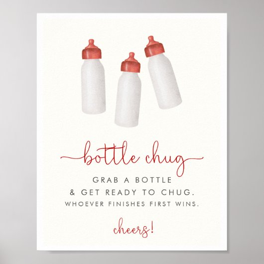 Kerst Baby shower Fles Chug Spelbord Poster (Voorkant)