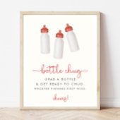 Kerst Baby shower Fles Chug Spelbord Poster