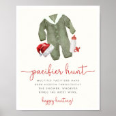 Kerst Baby shower Fopspeen Hunt Spelbord Poster (Voorkant)