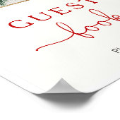 Kerst Baby shower Gastenboek teken Poster (Hoek)