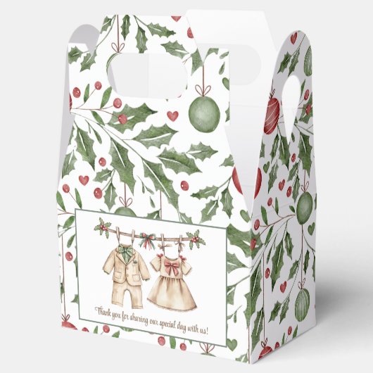 Kerst Baby shower gender openbaren gunstbox Bedankdoosjes (Geopend)