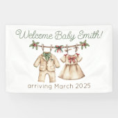 Kerst baby shower genderonthulling banner (Horizontaal)