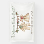 Kerst baby shower genderonthulling banner (Verticaal)