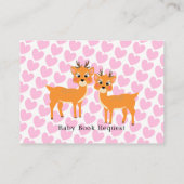 Kerst Baby shower Herten Meisje Schattige Roze Win Informatiekaartje (Achterkant)