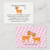 Kerst Baby shower Herten Meisje Schattige Roze Win Informatiekaartje (Voorkant / Achterkant)