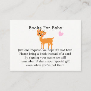 Kerst Baby shower Herten Meisje Schattige Roze Win Informatiekaartje