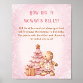 Kerst Baby shower Hoe groot is mama's buik Poster (Voorkant)