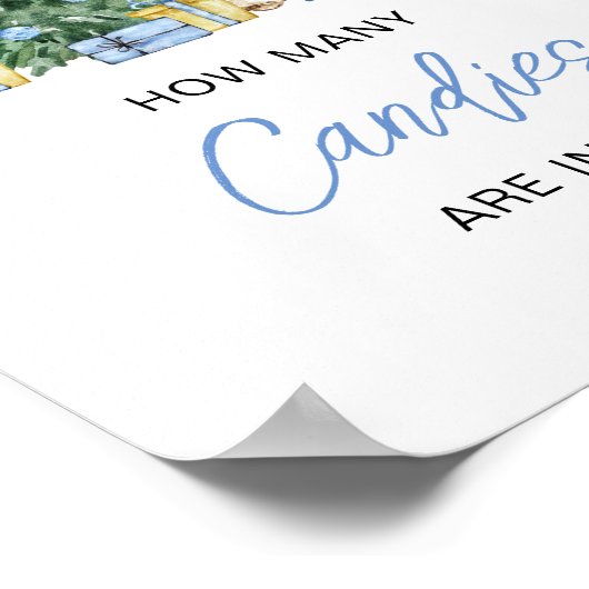 Kerst Baby shower Hoeveel Snoepjes Poster (Hoek)