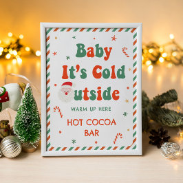 Kerst Baby shower Hot Cocoa Bar Poster
