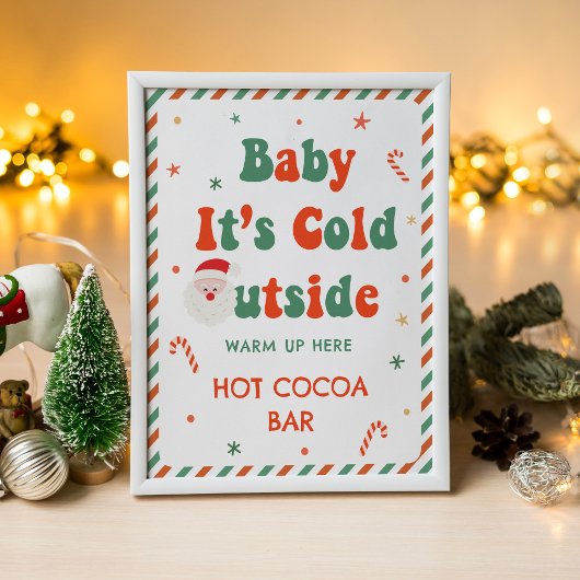 Kerst Baby shower Hot Cocoa Bar Poster