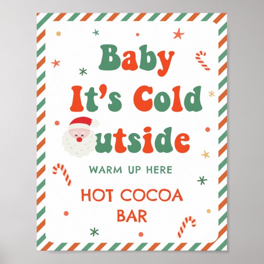 Kerst Baby shower Hot Cocoa Bar Poster (Voorkant)