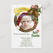 Kerst Baby Shower Informatiekaartje (Voorkant)