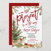 Kerst Baby shower Invitation, Nieuw Cadeau Kaart (Voorkant / Achterkant)