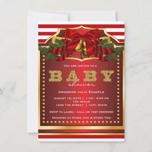 Kerst baby shower kaart (Voorkant)