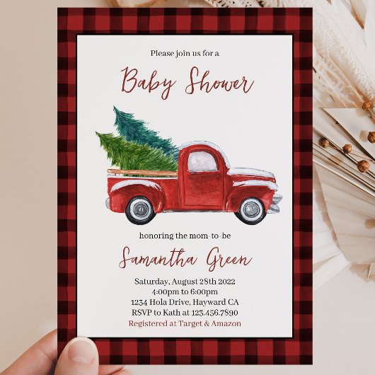 Kerst Baby Shower Kaart