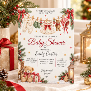 Kerst Baby Shower Kaart
