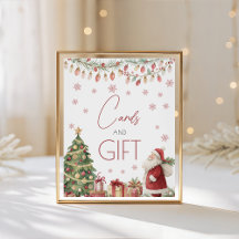 Kerst Baby Shower Kaarten & Cadeaus Bord