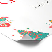 Kerst Baby shower Kaarten en geschenken teken Poster (Hoek)