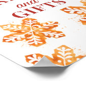 Kerst Baby shower Kaarten en geschenken teken Poster (Hoek)