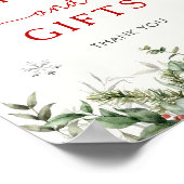 Kerst Baby shower Kaarten & Geschenken Teken Poster (Hoek)