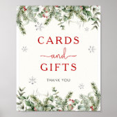 Kerst Baby shower Kaarten & Geschenken Teken Poster (Voorkant)