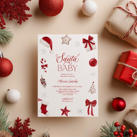 Kerst baby shower Kerstfeest  Kaart