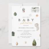 Kerst Baby shower Kerstwinter Kaart (Voorkant)