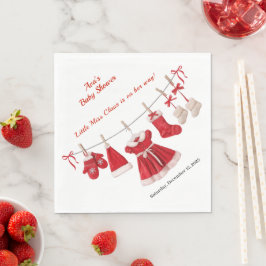 Kerst Baby Shower | Kleren van de Kerstman Rood &  Servet