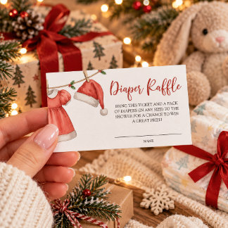 Kerst Baby Shower Luier Raffle Ticket Kaart