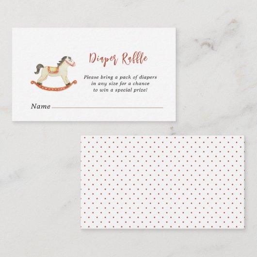 Kerst baby shower Luiers Raffle Informatiekaartje (Voorkant / Achterkant)