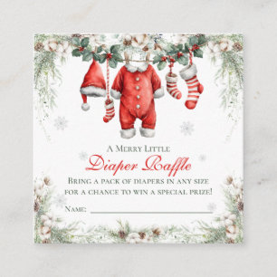 Kerst Baby Shower Luierspel Informatiekaartje