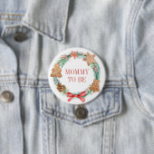 Kerst Baby shower Mama to be Ronde Button 7,6 Cm (In situ)