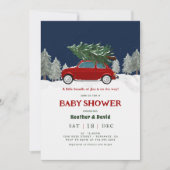 Kerst Baby Shower met Oude Rode Truck Kaart (Voorkant)