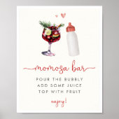 Kerst Baby shower Momosa Bar Teken Poster (Voorkant)