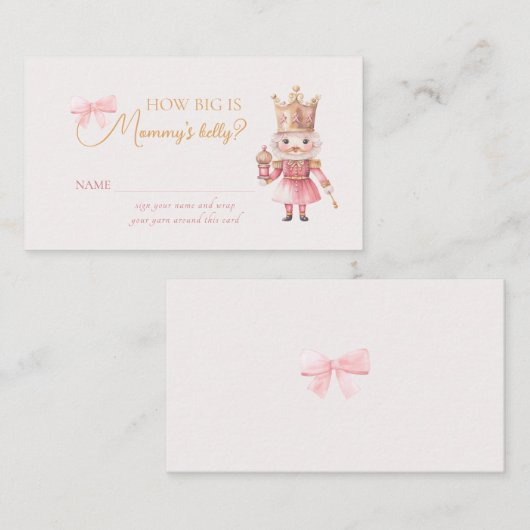 Kerst Baby shower Notenkraker Hoe groot is mama Informatiekaartje (Voorkant / Achterkant)