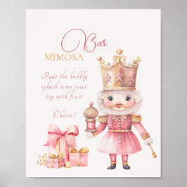 Kerst Baby shower Notenkraker Mimosa Bar Poster