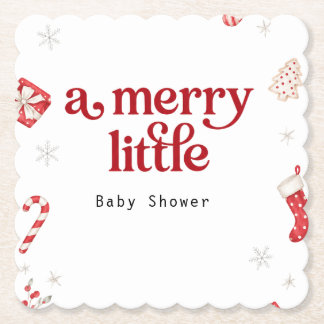 Kerst Baby Shower Onderzetter | Blij Klein Baby