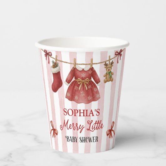 Kerst Baby Shower Papieren Bekers (Voorkant)