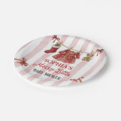Kerst Baby Shower Papieren Bordje (Gekanteld)