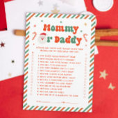 Kerst Baby shower Raad eens wie spel Kaart