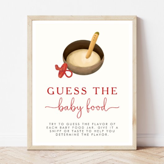 Kerst Baby shower Raad het Baby Voedselbord Poster