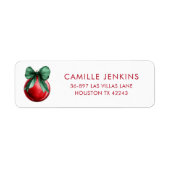 Kerst Baby Shower Retouradres Etiket (Voorkant)