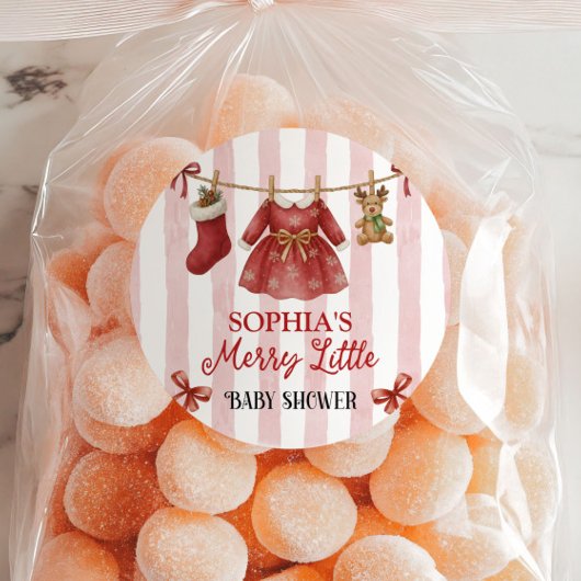 Kerst Baby Shower Ronde Sticker