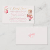 Kerst Baby shower: Roze Notenkraker Waterverf Informatiekaartje (Voorkant / Achterkant)