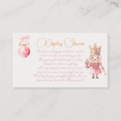 Kerst Baby shower: Roze Notenkraker Waterverf Informatiekaartje (Voorkant)