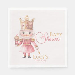 Kerst Baby shower Roze Notenkraker Waterverf Servet